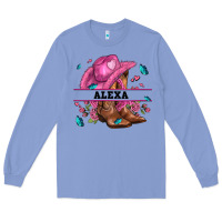 Colony Blue pink costom name cowgirl hat and roses Long Sleeve Tee - AdoDesignShop
