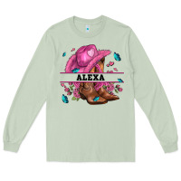 Matcha pink costom name cowgirl hat and roses Long Sleeve Tee - AdoDesignShop