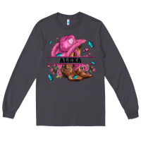 Smoke pink costom name cowgirl hat and roses Long Sleeve Tee - AdoDesignShop