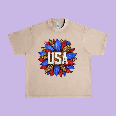 American Sunflower Urban Heavy Tee Designed By Hra Design Shop