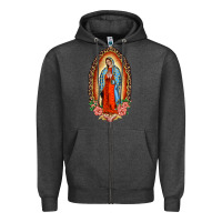 Our Lady Of Guadalupe Leopard And Roses Zipper Hoodie | Teevron