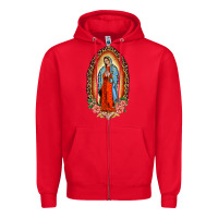 Red our lady of guadalupe leopard and roses Zipper Hoodie - BarkalooDesign