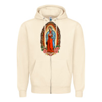 Sandshell our lady of guadalupe leopard and roses Zipper Hoodie - BarkalooDesign