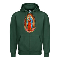 Sports Green our lady of guadalupe leopard and roses Zipper Hoodie - BarkalooDesign