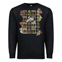 Black mama mama mama mama western flower Premium Sweatshirt - NancyCooperArtShop