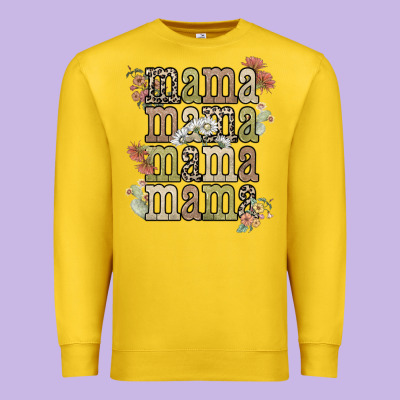 Mama Mama Mama Mama Western Flower Premium Sweatshirt Designed By Nancycooperartshop