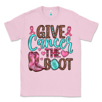 Bubblegum Pink give cancer the boot Classic Tee - JahusDesignShop