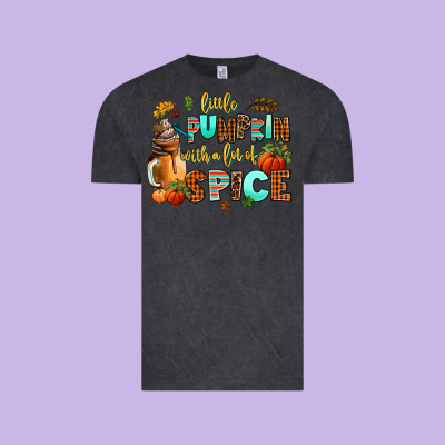 Little Pumpkin With A Lot Of Spice Vintage Tee Designed By Adodesignshop