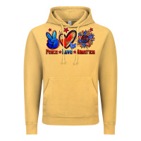 Vintage Mustard peace love america Vintage Hoodie - Zillion Design Studio