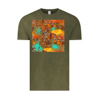 Vintage Olive western skeleton seamless pattern Vintage Tee - HRA Design Shop