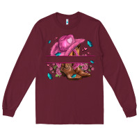 Burgundy pink cowgirl hat and roses Long Sleeve Tee - AdoDesignShop