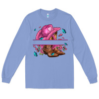 Colony Blue pink cowgirl hat and roses Long Sleeve Tee - AdoDesignShop