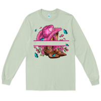 Matcha pink cowgirl hat and roses Long Sleeve Tee - AdoDesignShop