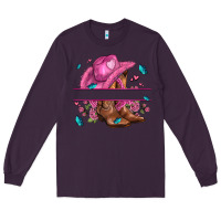 Plum pink cowgirl hat and roses Long Sleeve Tee - AdoDesignShop