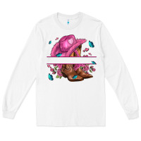 White pink cowgirl hat and roses Long Sleeve Tee - AdoDesignShop