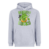 Heather Grey howdy go lucky st patrics day Heavyweight Hoodie - MaliasSmallBusiness
