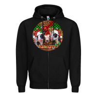 Black Christmas heifers Christmas Zipper Hoodie - Jasminsmagicworld