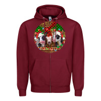 Burgundy Christmas heifers Christmas Zipper Hoodie - Jasminsmagicworld