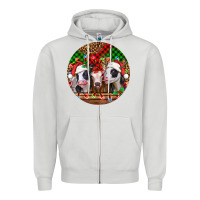 Dove Grey Christmas heifers Christmas Zipper Hoodie - Jasminsmagicworld