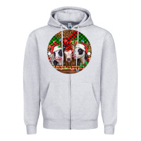 Heather Grey Christmas heifers Christmas Zipper Hoodie - Jasminsmagicworld
