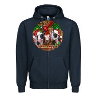 Navy Christmas heifers Christmas Zipper Hoodie - Jasminsmagicworld