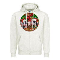Oatmeal Heather Christmas heifers Christmas Zipper Hoodie - Jasminsmagicworld