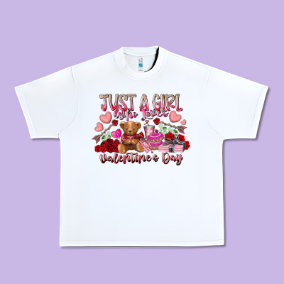 Just  Girl Who Loves Valentines Day Urban Heavy Tee Designed By Racoondesign