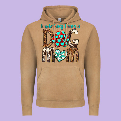 Kinda Busy Being A Dog Mom Vintage Hoodie Designed By Texasbilliewilder