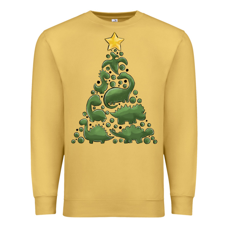 Dinosaur Christmas Tree Premium Sweatshirt by MaliasSmallBusiness | Teevron