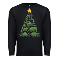 Black dinosaur christmas tree Premium Sweatshirt - MaliasSmallBusiness