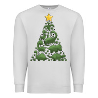 Dove Grey dinosaur christmas tree Premium Sweatshirt - MaliasSmallBusiness