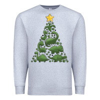 Heather Grey dinosaur christmas tree Premium Sweatshirt - MaliasSmallBusiness