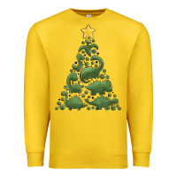 Lemon dinosaur christmas tree Premium Sweatshirt - MaliasSmallBusiness