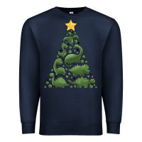 Navy dinosaur christmas tree Premium Sweatshirt - MaliasSmallBusiness