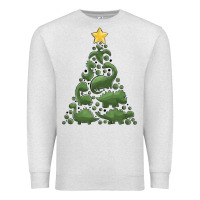 Oatmeal Heather dinosaur christmas tree Premium Sweatshirt - MaliasSmallBusiness