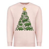 Pale Pink dinosaur christmas tree Premium Sweatshirt - MaliasSmallBusiness