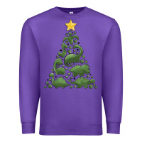 Purple dinosaur christmas tree Premium Sweatshirt - MaliasSmallBusiness