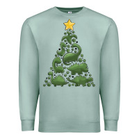 Seafoam dinosaur christmas tree Premium Sweatshirt - MaliasSmallBusiness