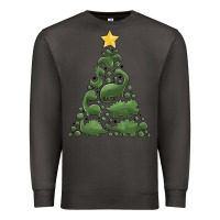 Smoke dinosaur christmas tree Premium Sweatshirt - MaliasSmallBusiness