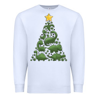 White dinosaur christmas tree Premium Sweatshirt - MaliasSmallBusiness