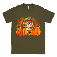 Army Green fall scarecrow with pumpkins Classic Tee - Artiststas