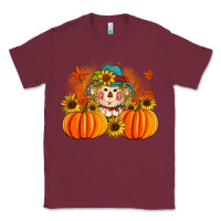 Burgundy fall scarecrow with pumpkins Classic Tee - Artiststas