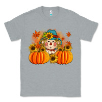 Heather Grey fall scarecrow with pumpkins Classic Tee - Artiststas