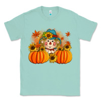 Seafoam fall scarecrow with pumpkins Classic Tee - Artiststas