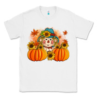 White fall scarecrow with pumpkins Classic Tee - Artiststas