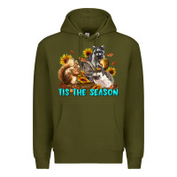 Army Green Fall Tis The Season Animals Premium Hoodie - LillyAllenDesigns
