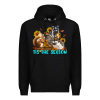 Black Fall Tis The Season Animals Premium Hoodie - LillyAllenDesigns