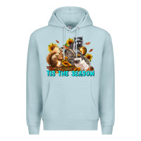Blue Mist Fall Tis The Season Animals Premium Hoodie - LillyAllenDesigns