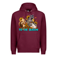 Burgundy Fall Tis The Season Animals Premium Hoodie - LillyAllenDesigns