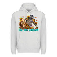 Dove Grey Fall Tis The Season Animals Premium Hoodie - LillyAllenDesigns